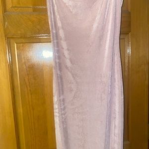 Pink Satin Midi Dress
